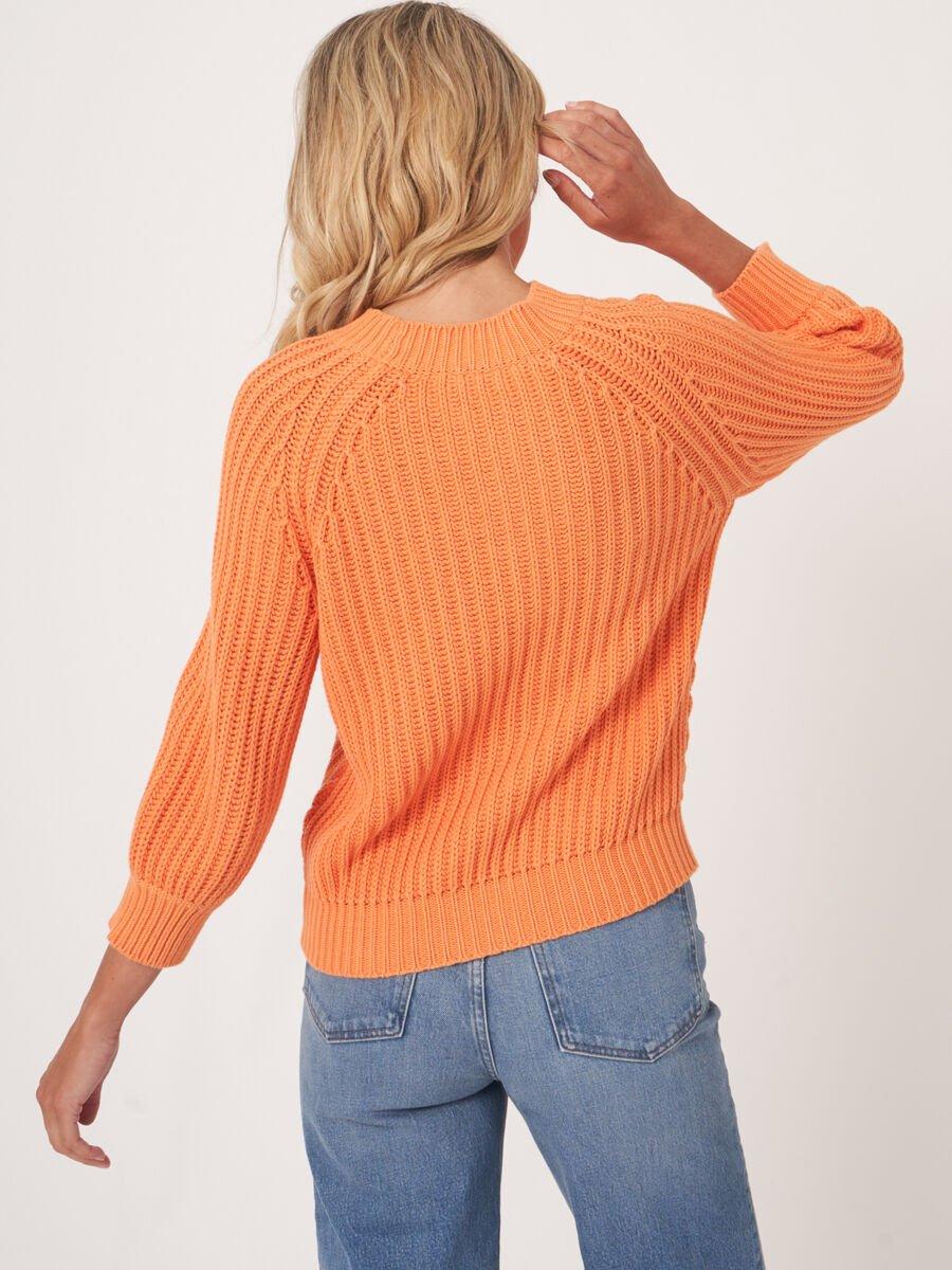 Repeat Cashmere Grof Gebreide Trui Met Korte Pofmouwen