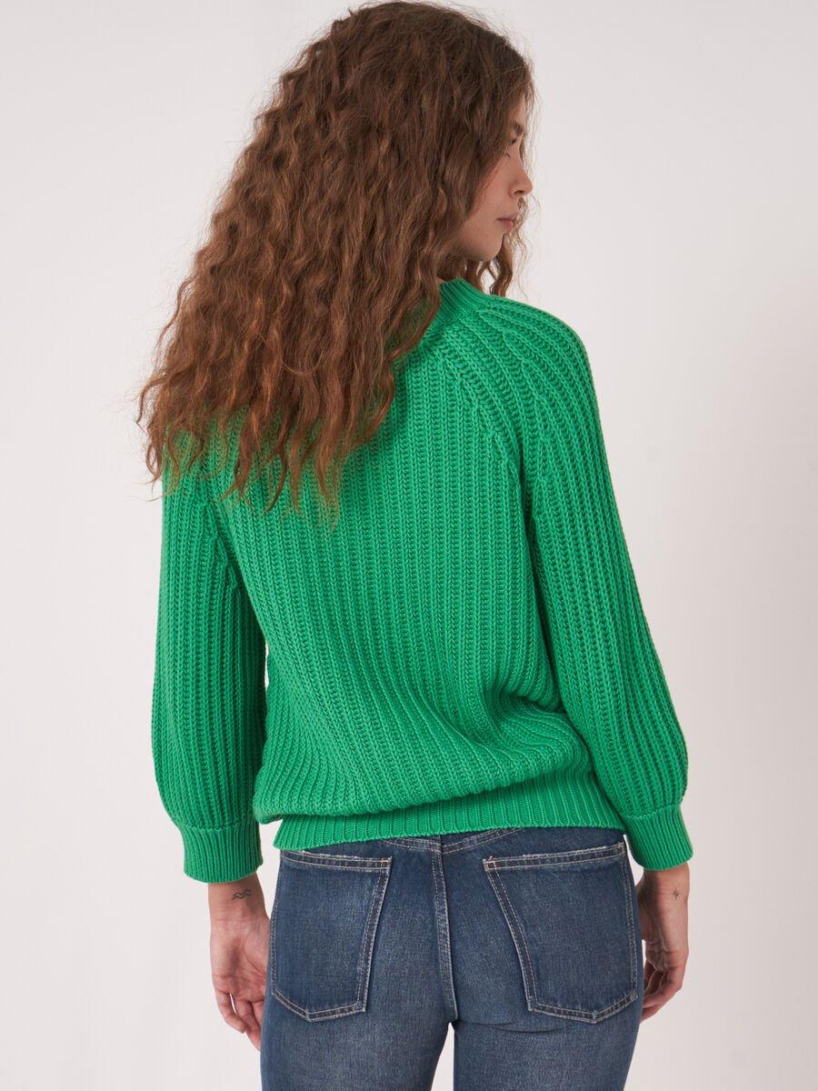 Repeat Cashmere Grof Gebreide Trui Met Korte Pofmouwen