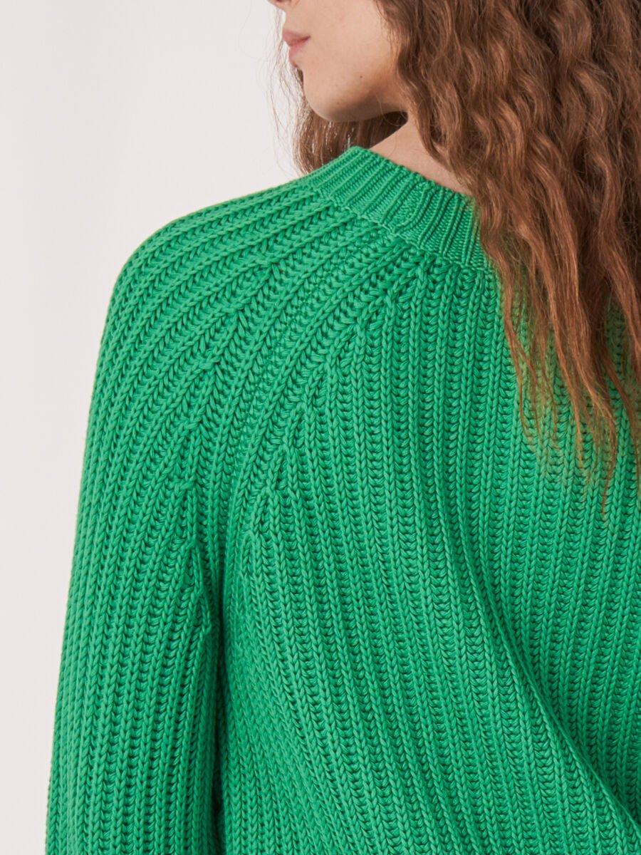 Repeat Cashmere Grof Gebreide Trui Met Korte Pofmouwen