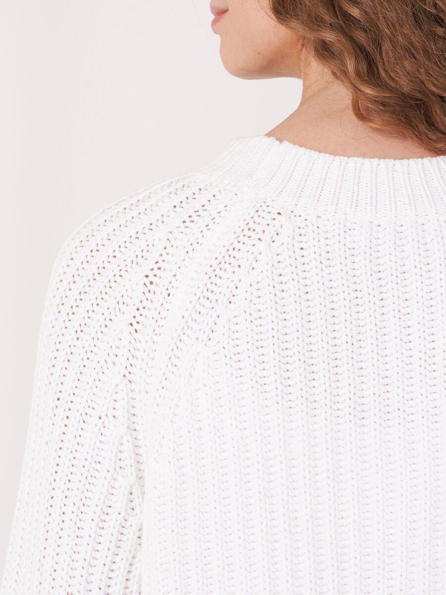 Repeat Cashmere Grof Gebreide Trui Met Korte Pofmouwen