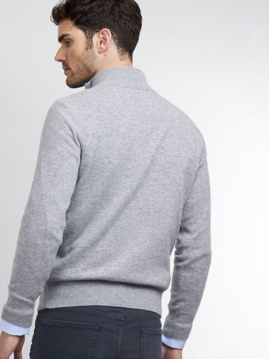 Repeat Cashmere Heren-trui Met Opstaande Kraag En Rits