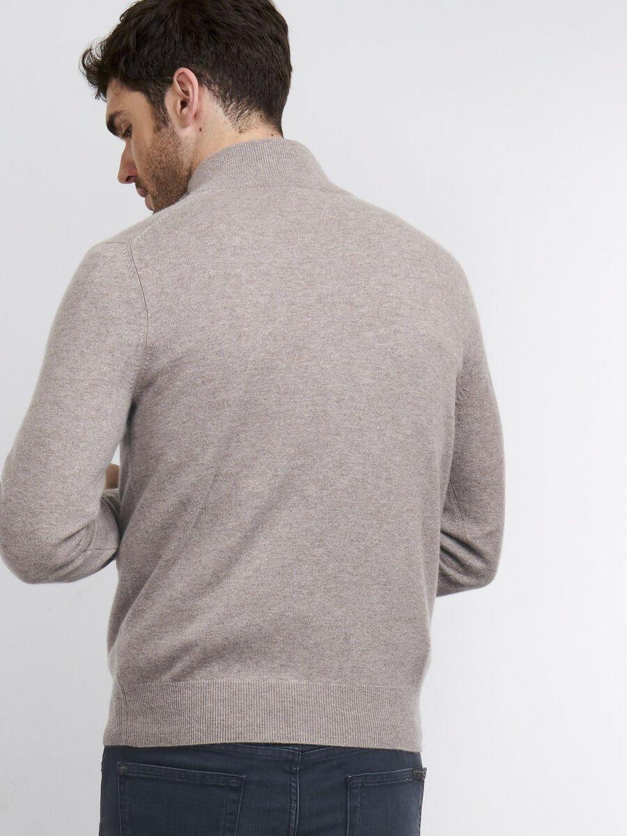 Repeat Cashmere Heren-trui Met Opstaande Kraag En Rits