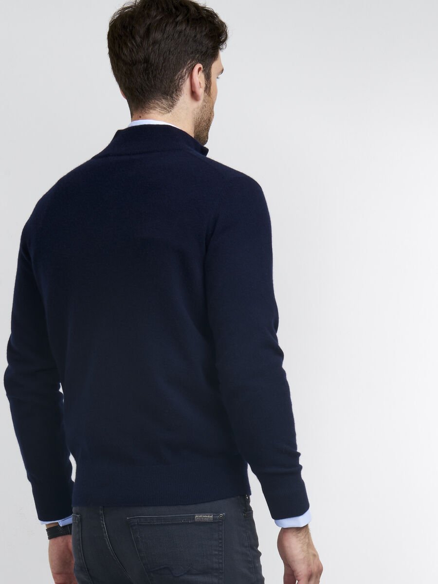 Repeat Cashmere Heren-trui Met Opstaande Kraag En Rits