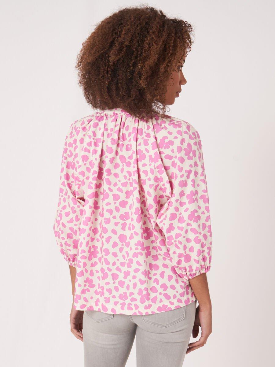 Repeat Cashmere Katoenen Blouse Met Pofmouwtjes En Bloemenprint