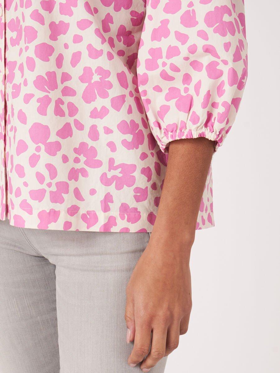 Repeat Cashmere Katoenen Blouse Met Pofmouwtjes En Bloemenprint