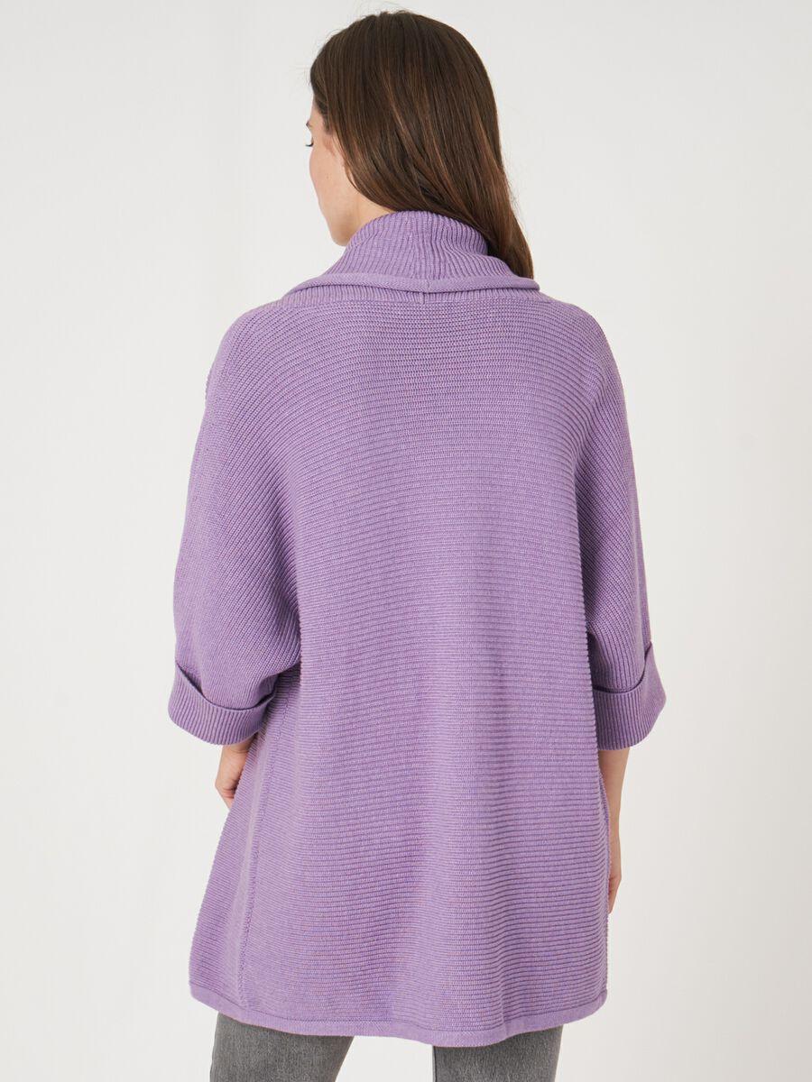 Repeat Cashmere Katoenen Gebreid Vest Met Sjaalkraag En Ceintuur