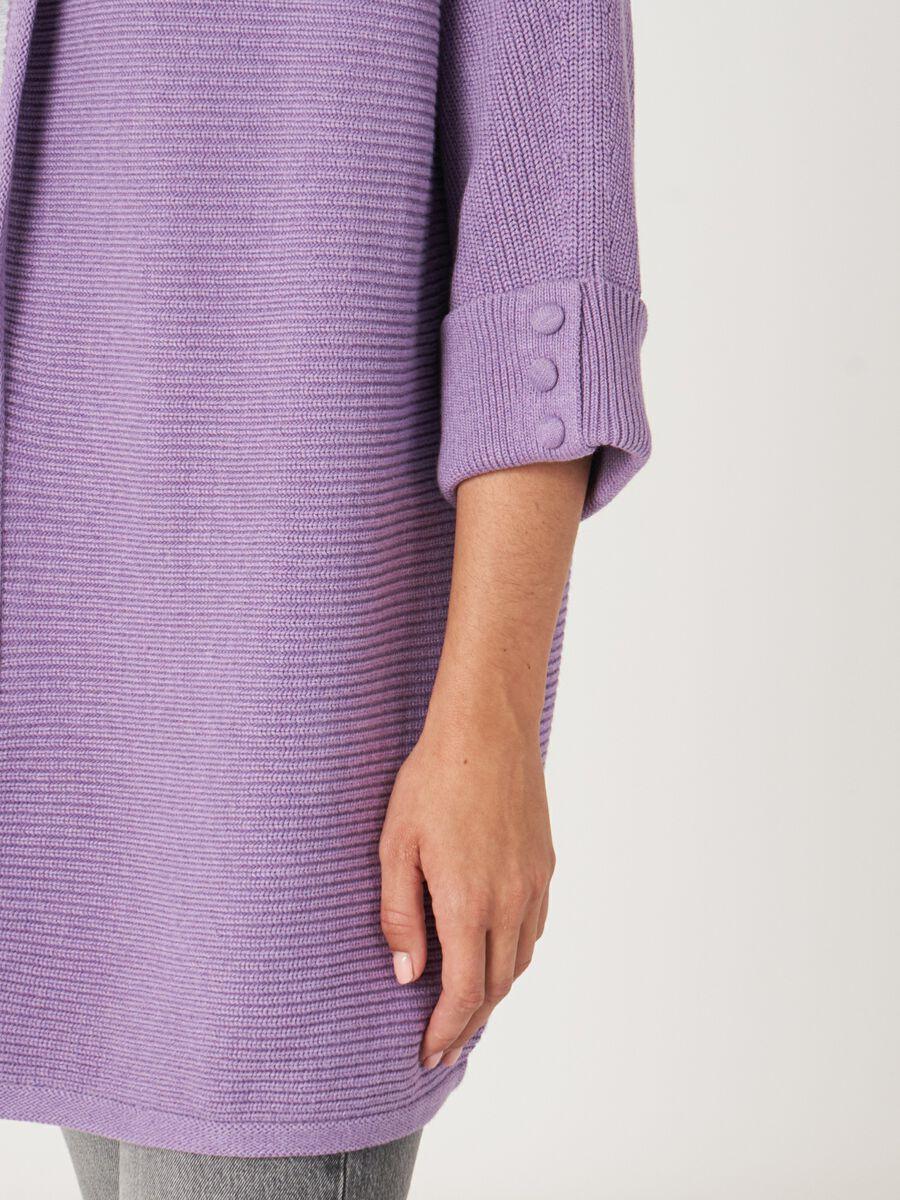 Repeat Cashmere Katoenen Gebreid Vest Met Sjaalkraag En Ceintuur