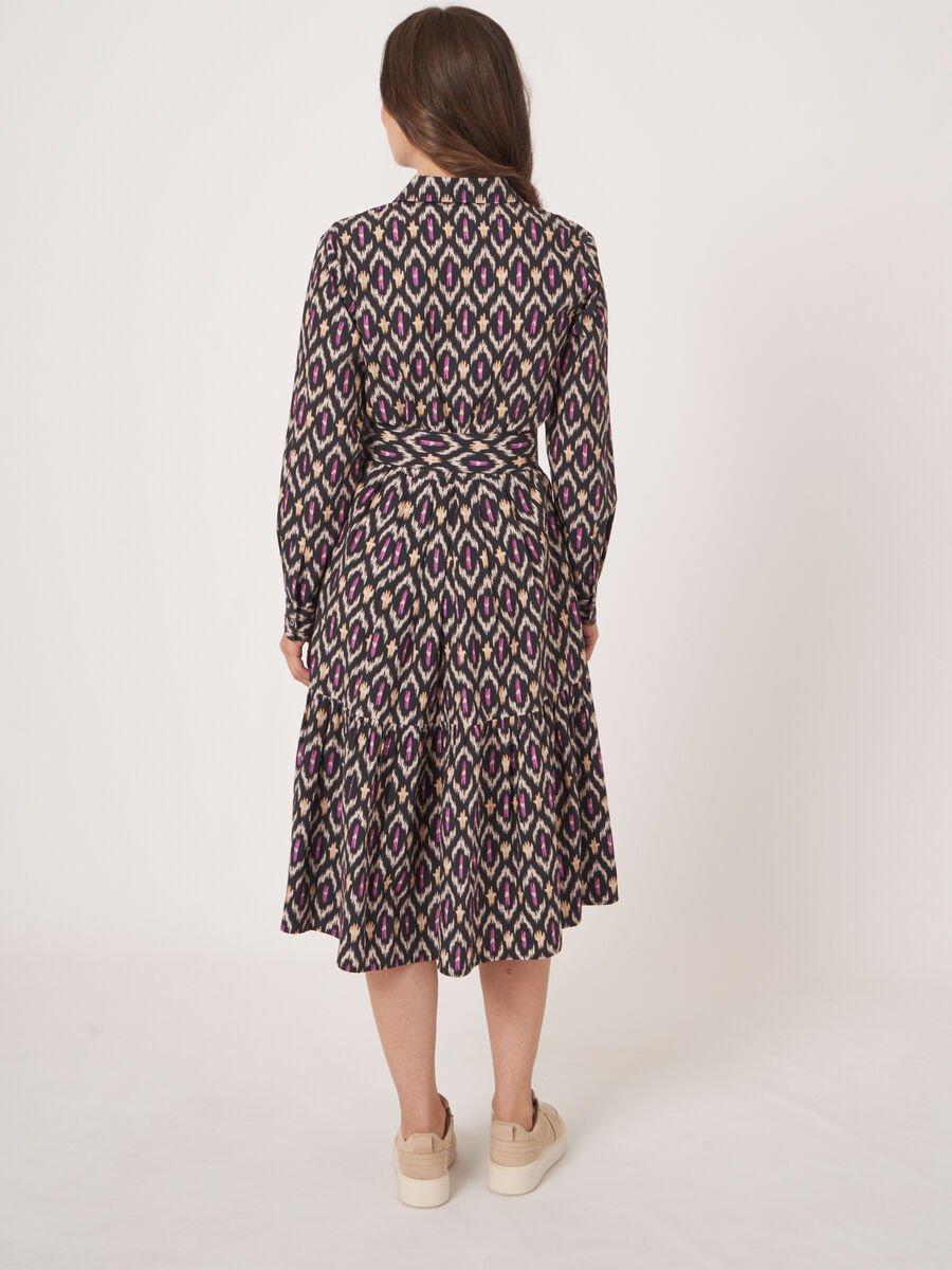 Repeat Cashmere Katoenen Overhemdjurk Met Ikat Print