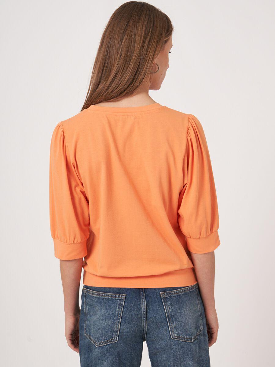 Repeat Cashmere Katoenen Stretch T-shirt Met Korte Pofmouwen