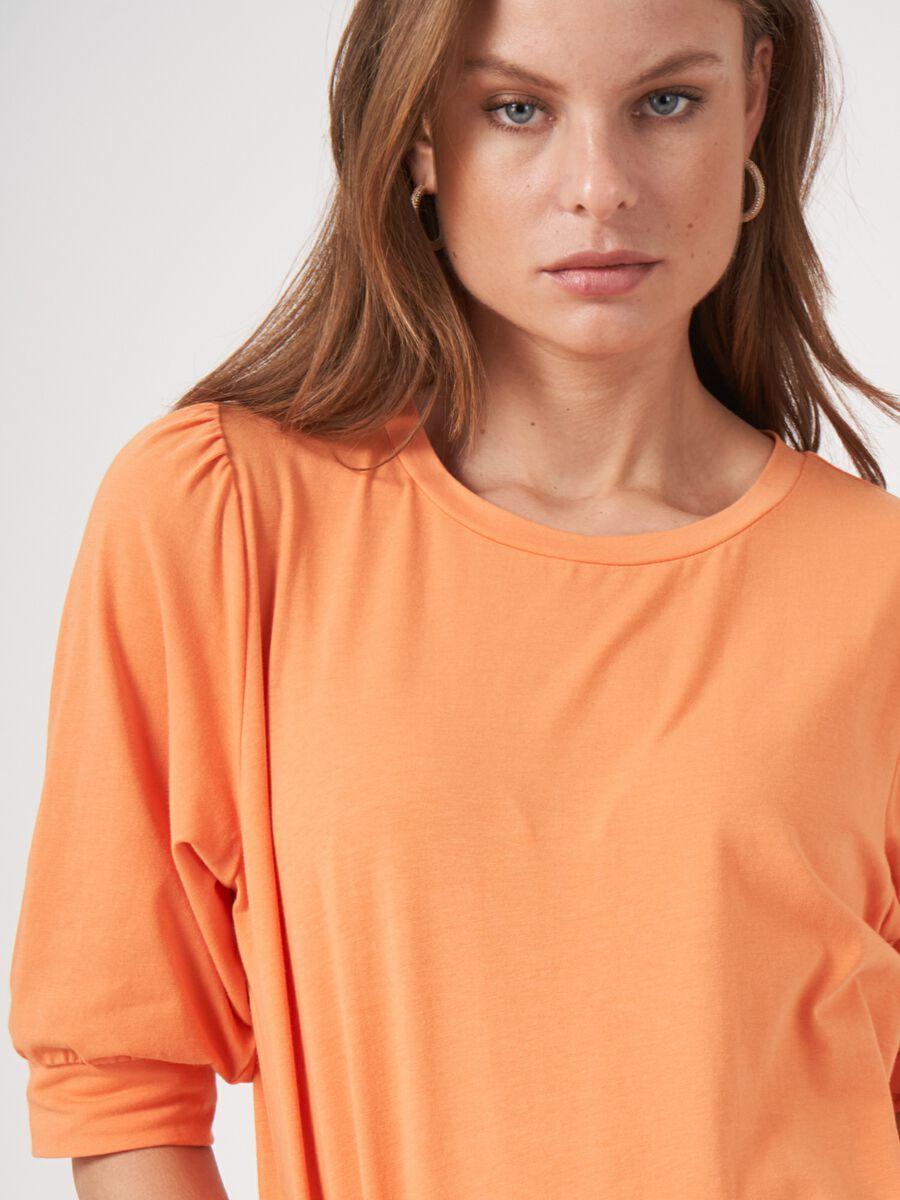 Repeat Cashmere Katoenen Stretch T-shirt Met Korte Pofmouwen