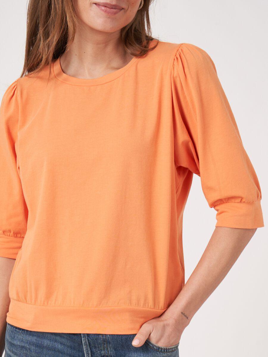 Repeat Cashmere Katoenen Stretch T-shirt Met Korte Pofmouwen