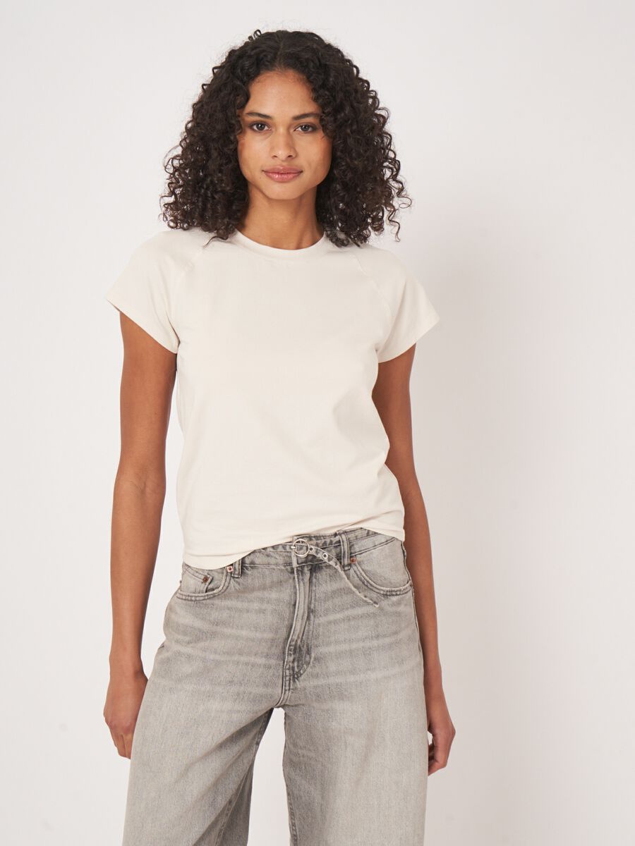 repeat cashmere Katoenen T-shirt met raglan-kapmouw