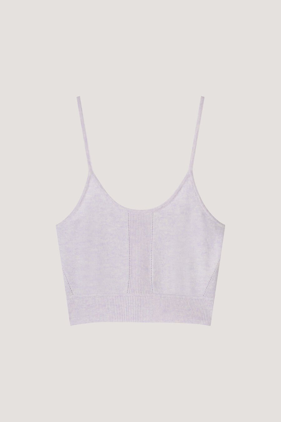 Repeat Cashmere Kort Gebreid Topje Met Pointelle Details