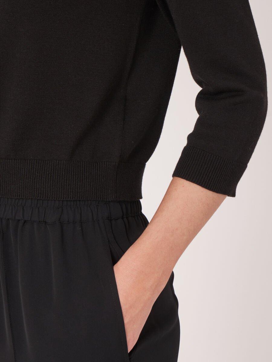 Repeat Cashmere Kort Vest Met Ronde Hals Van Biologisch Katoen