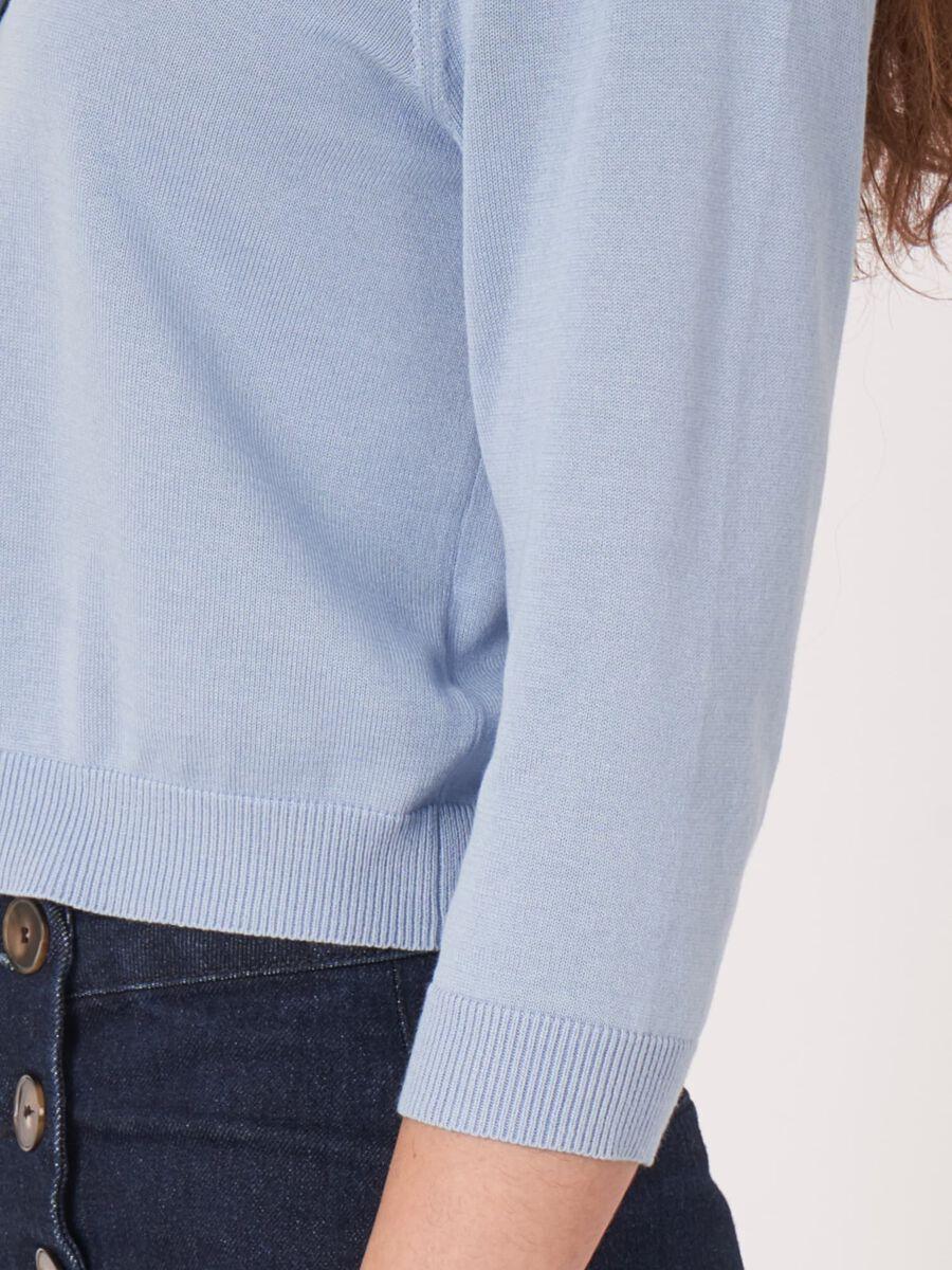 Repeat Cashmere Kort Vest Met Ronde Hals Van Katoenmix