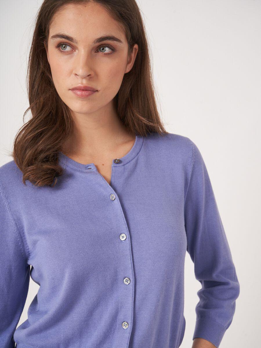 Repeat Cashmere Kort Vest Met Ronde Hals Van Katoenmix