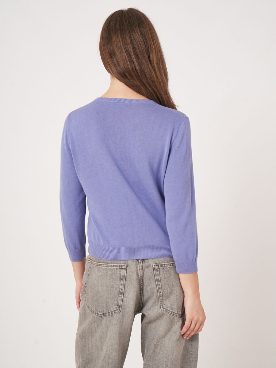 Repeat Cashmere Kort Vest Met Ronde Hals Van Katoenmix