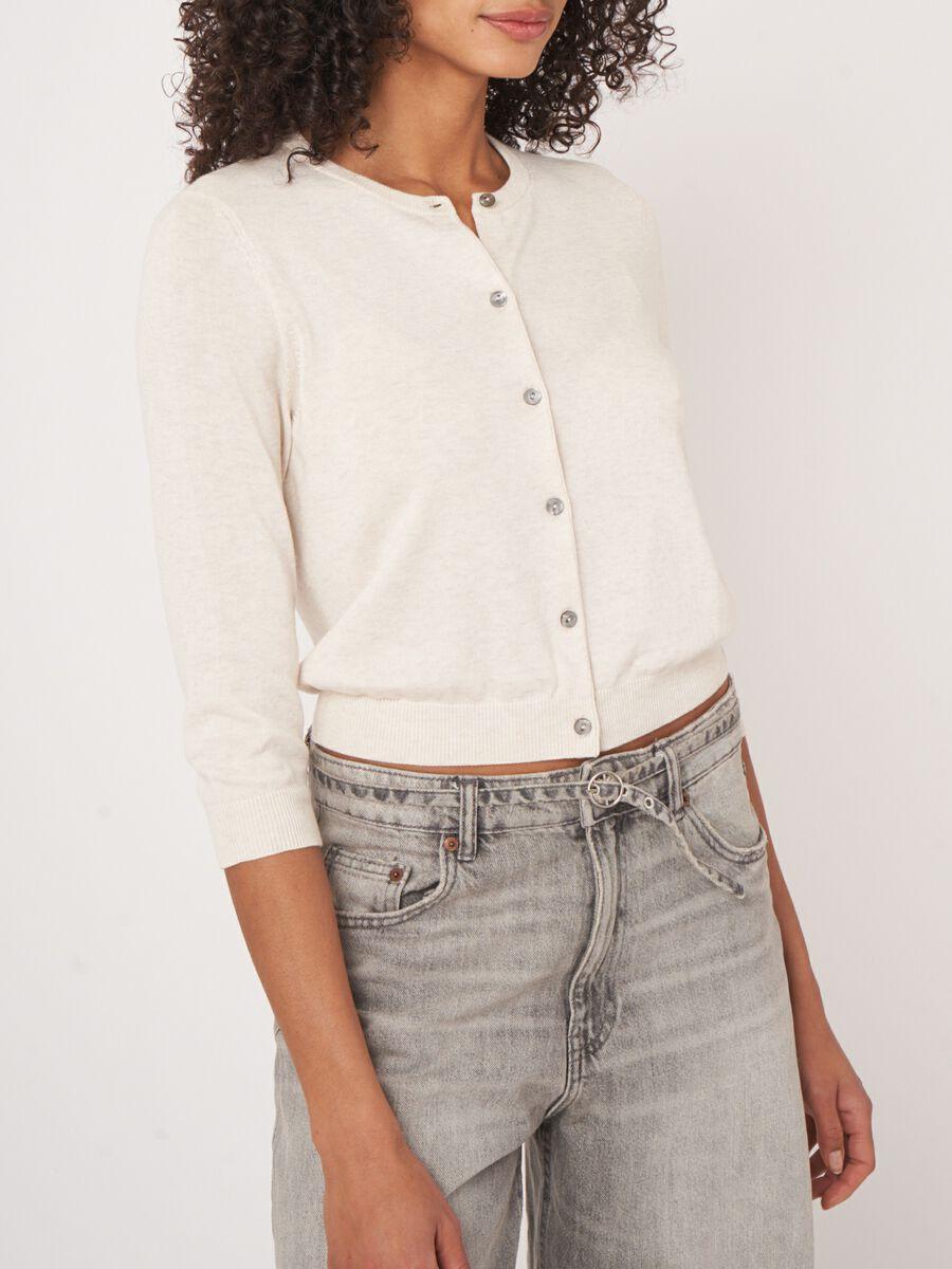 Repeat Cashmere Kort Vest Met Ronde Hals Van Katoenmix