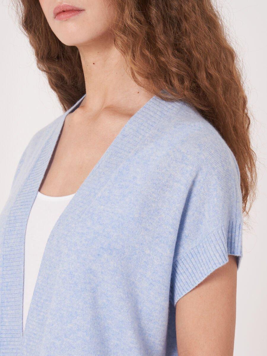 Repeat Cashmere Kort Vestje Met Geribde V-hals Op De Rug