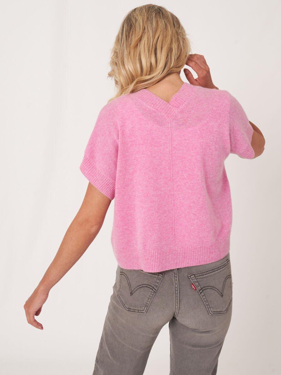 Repeat Cashmere Kort Vestje Met Geribde V-hals Op De Rug