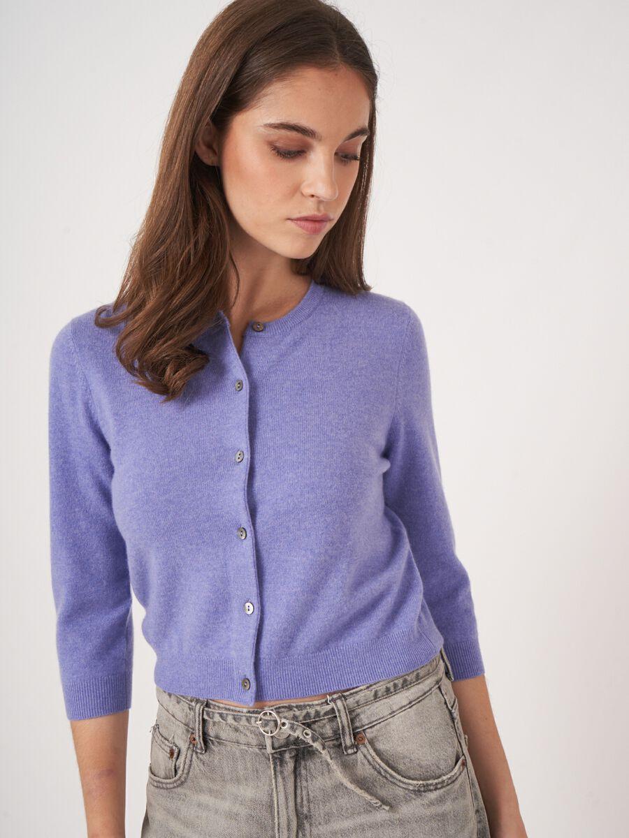 Repeat Cashmere Korte Cardigan Met Ronde Hals Van Biologisch Cashmere