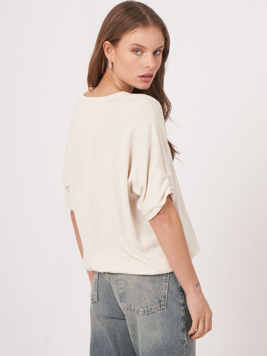 Repeat Cashmere Loose Fit Katoenen Trui Met Elastische Zoom