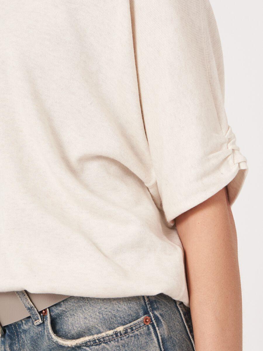 Repeat Cashmere Loose Fit Katoenen Trui Met Elastische Zoom