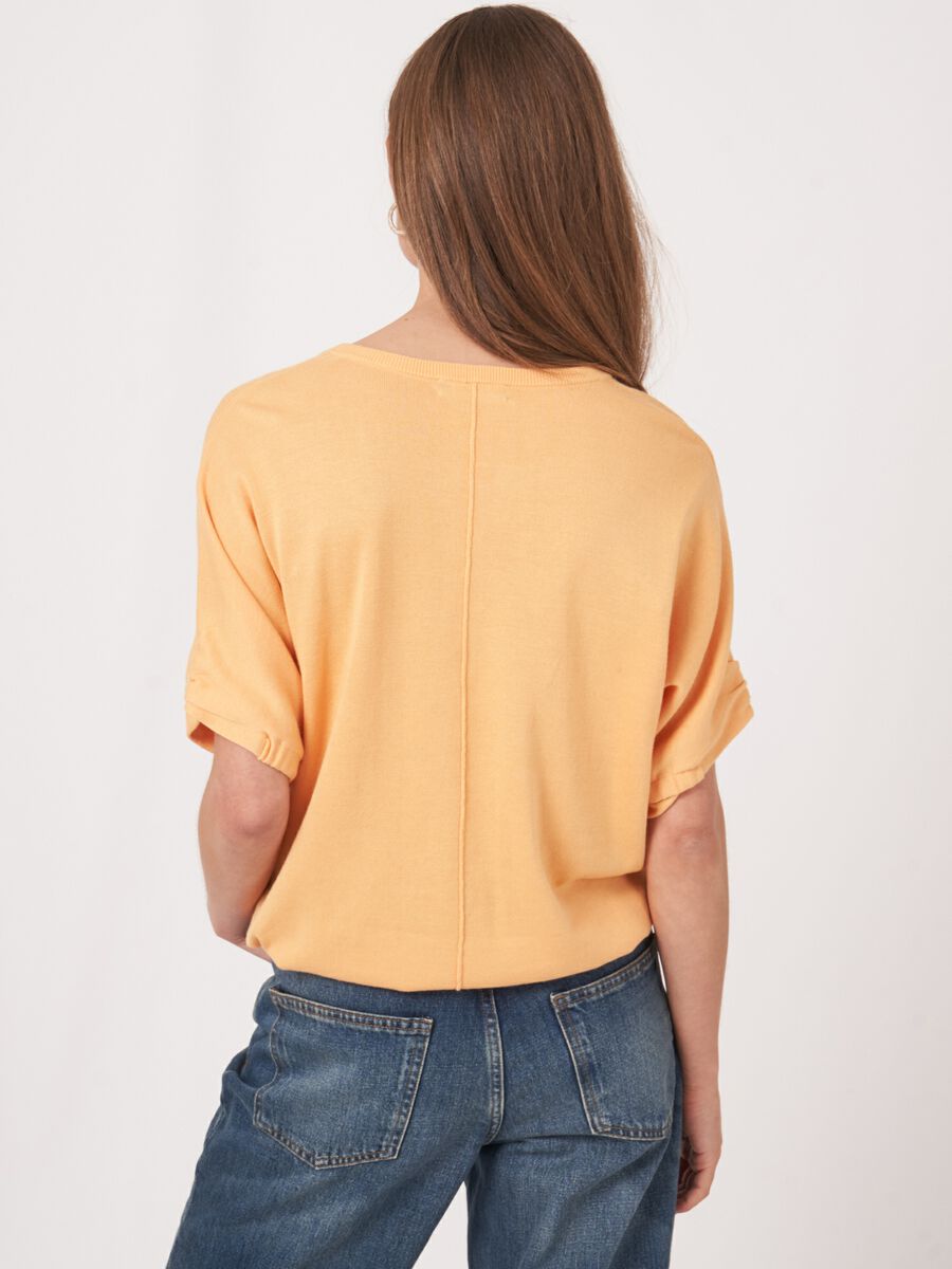 Repeat Cashmere Loose Fit Katoenen Trui Met Elastische Zoom