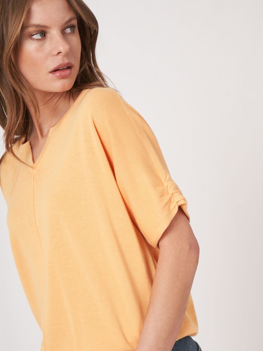 Repeat Cashmere Loose Fit Katoenen Trui Met Elastische Zoom