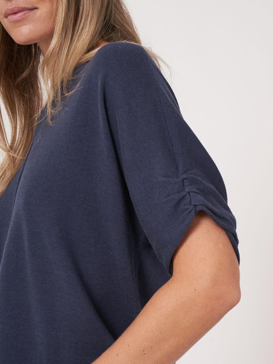 Repeat Cashmere Loose Fit Katoenen Trui Met Elastische Zoom