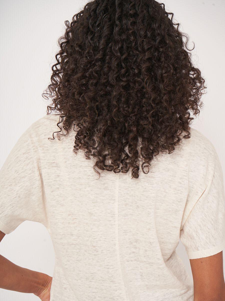 Repeat Cashmere Loose Fit Linnen T-shirt Met Zichtbare Naad