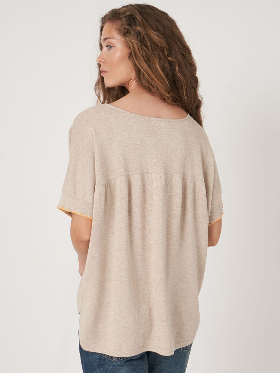 Repeat Cashmere Loose Fit Poncho-trui Van Katoenmix
