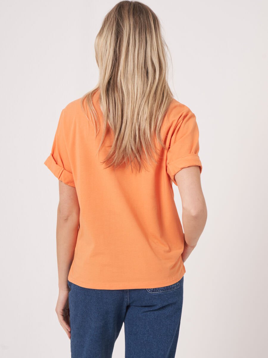 Repeat Cashmere Loose Fit T-shirt Met Opgerolde Mouwen