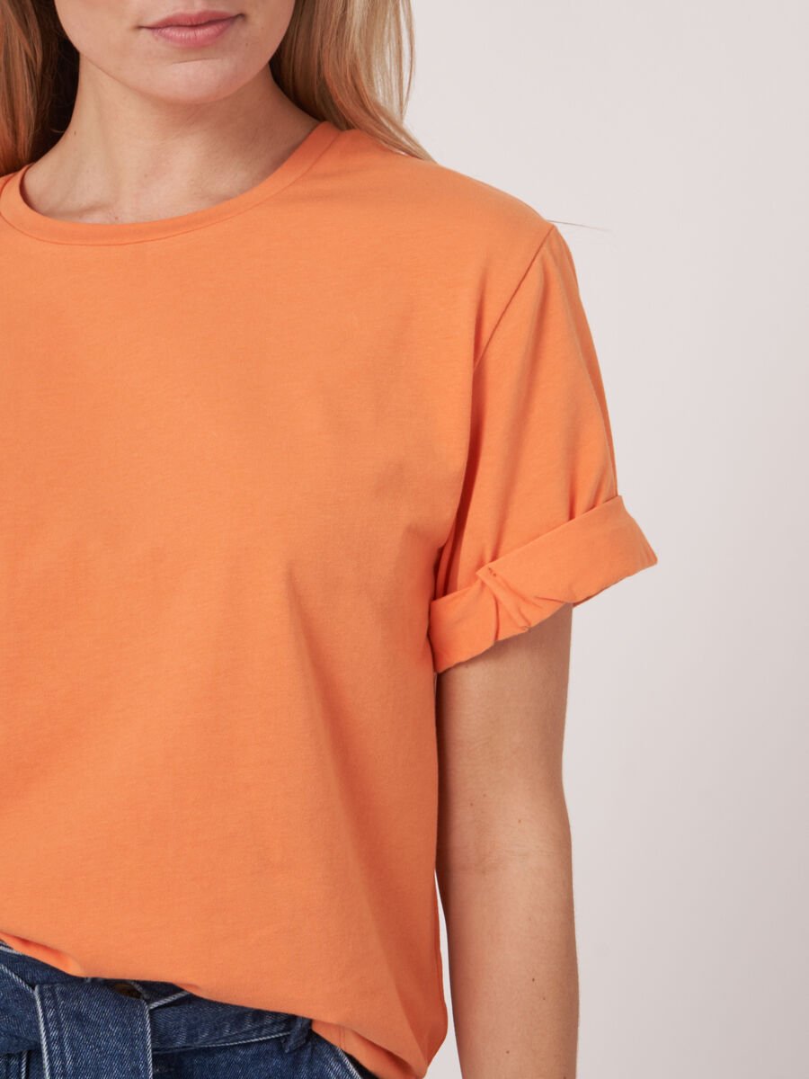Repeat Cashmere Loose Fit T-shirt Met Opgerolde Mouwen
