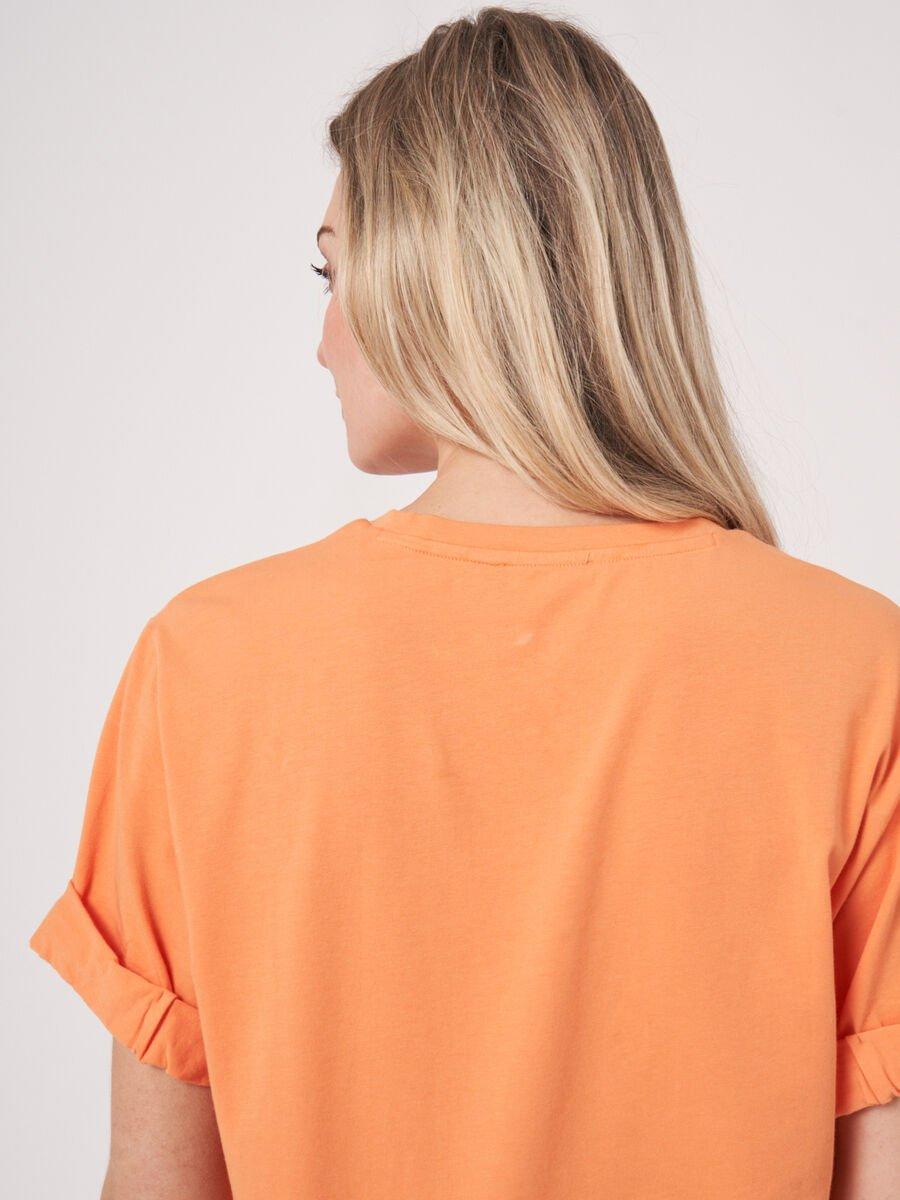Repeat Cashmere Loose Fit T-shirt Met Opgerolde Mouwen