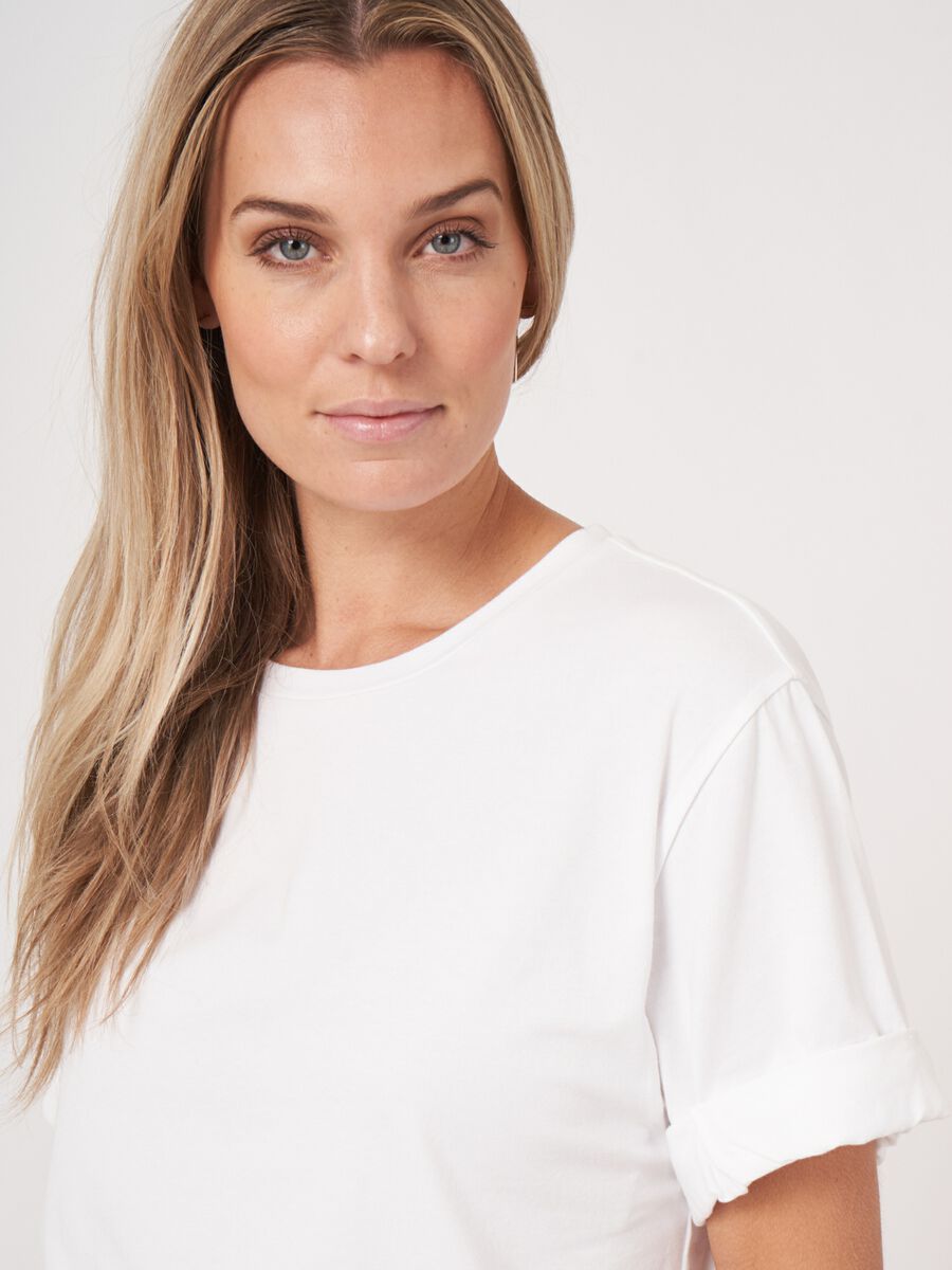 Repeat Cashmere Loose Fit T-shirt Met Opgerolde Mouwen