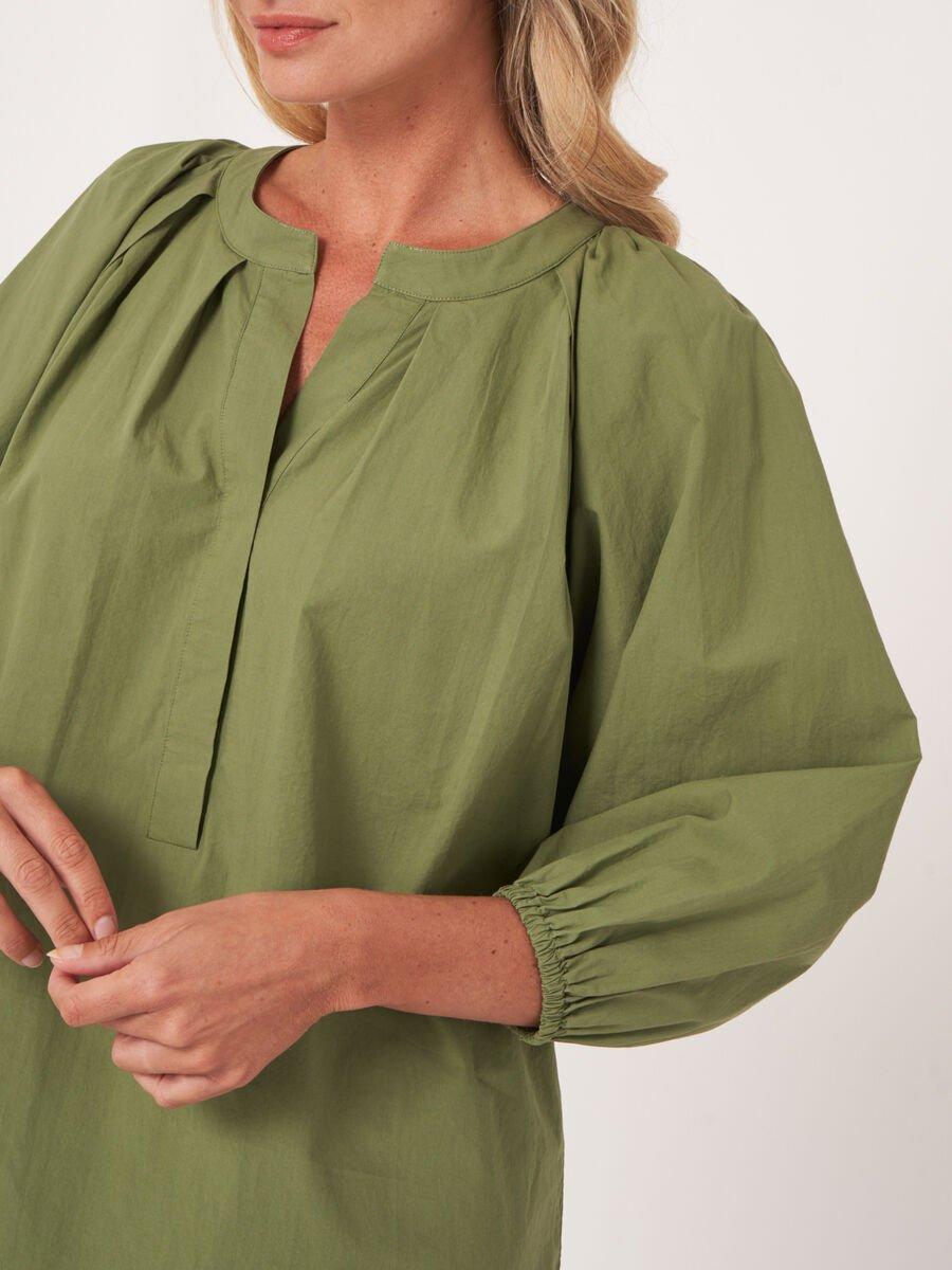 Repeat Cashmere Losse Katoenen Blouse Met 3/4 Raglan Pofmouwen