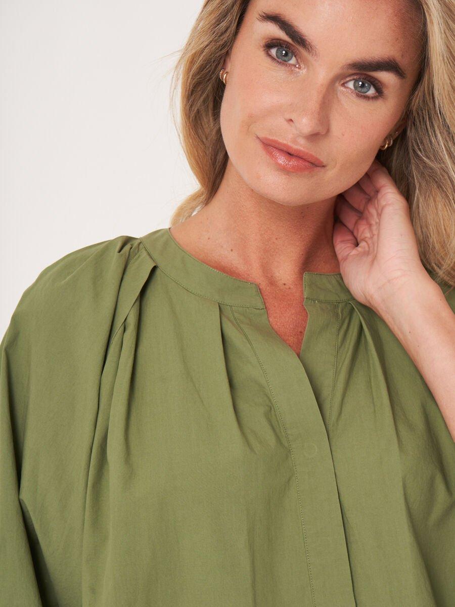 Repeat Cashmere Losse Katoenen Blouse Met 3/4 Raglan Pofmouwen