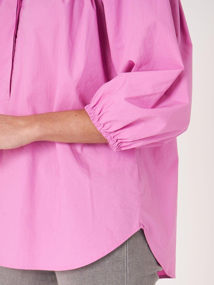 Repeat Cashmere Losse Katoenen Blouse Met 3/4 Raglan Pofmouwen