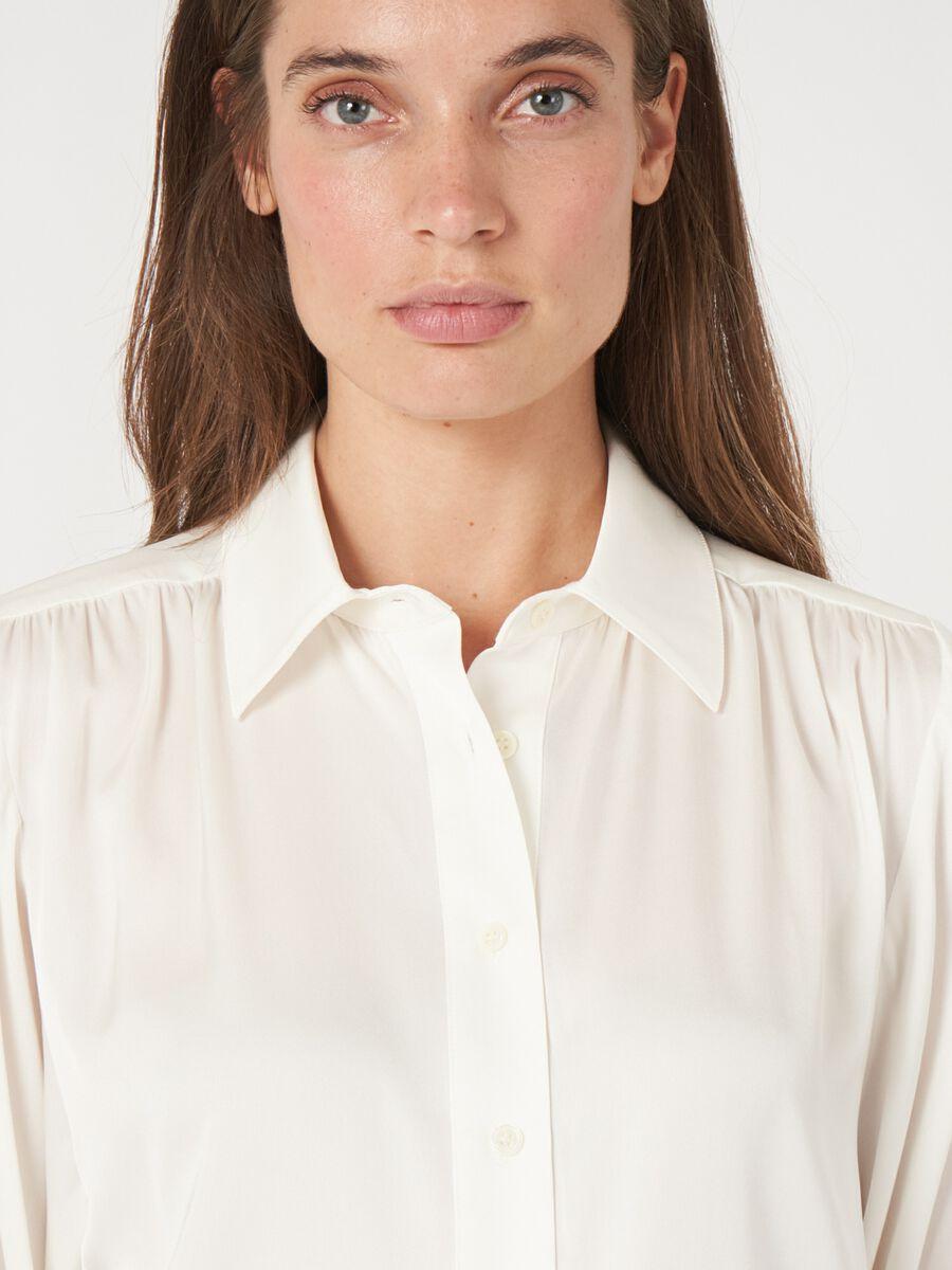 Repeat Cashmere Losvallende Overhemdblouse Met Pofmouwen