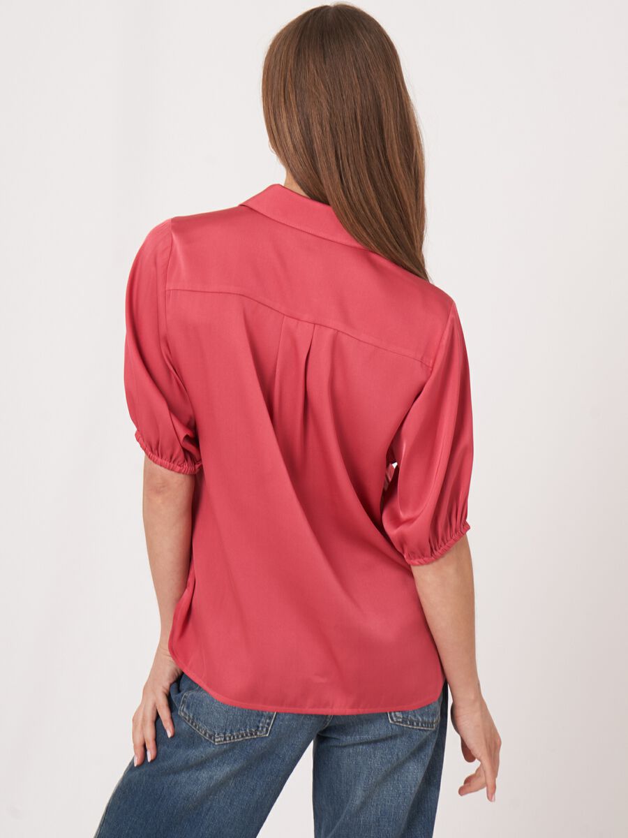 Repeat Cashmere Losvallende Overhemdblouse Met Pofmouwen