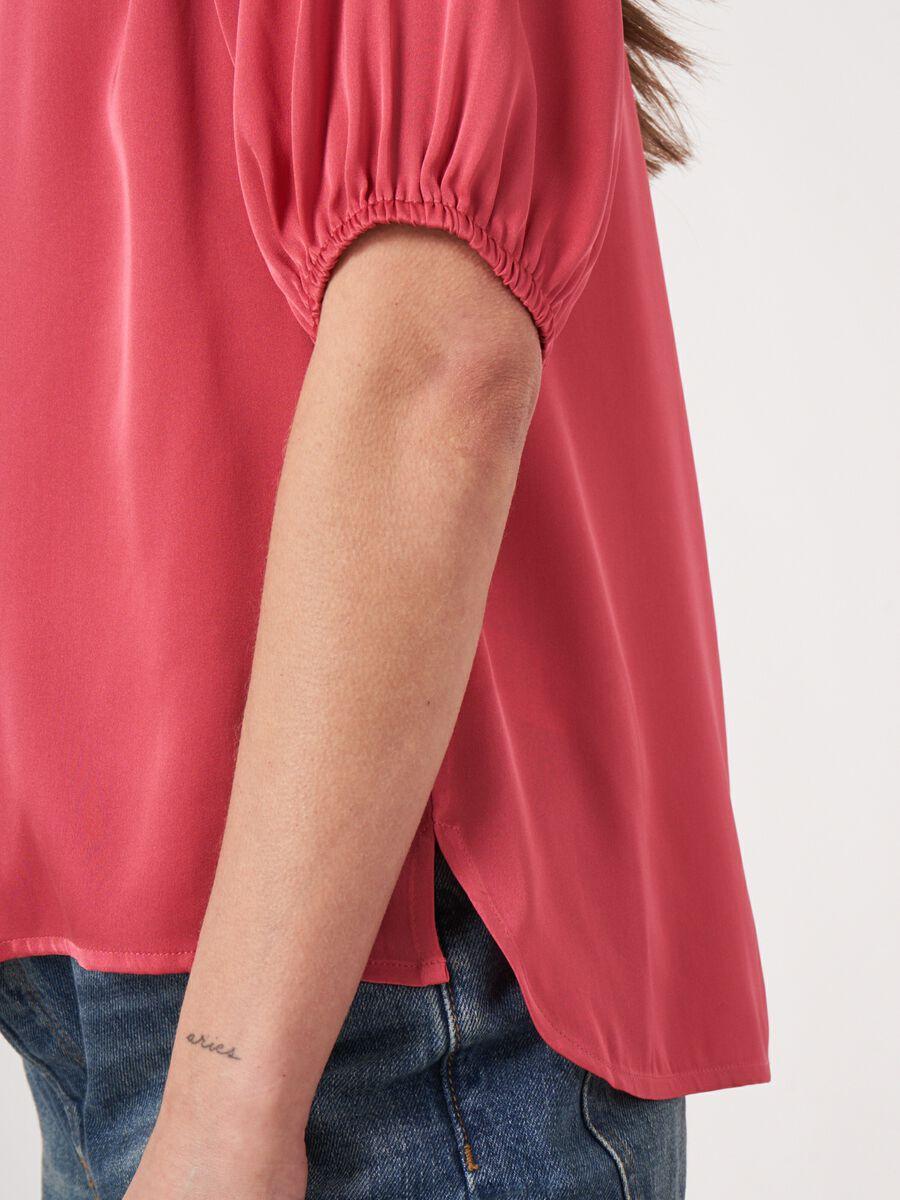 Repeat Cashmere Losvallende Overhemdblouse Met Pofmouwen