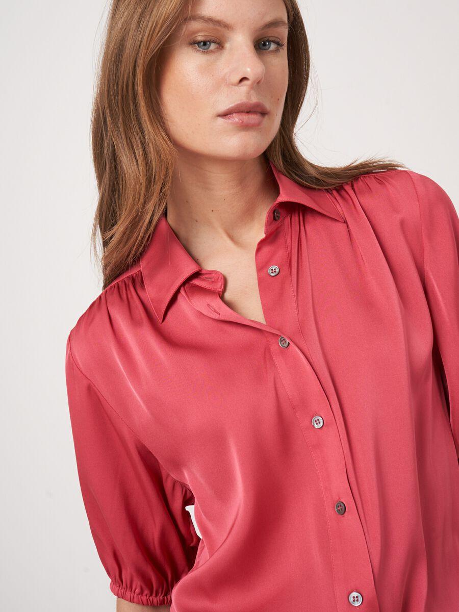 Repeat Cashmere Losvallende Overhemdblouse Met Pofmouwen