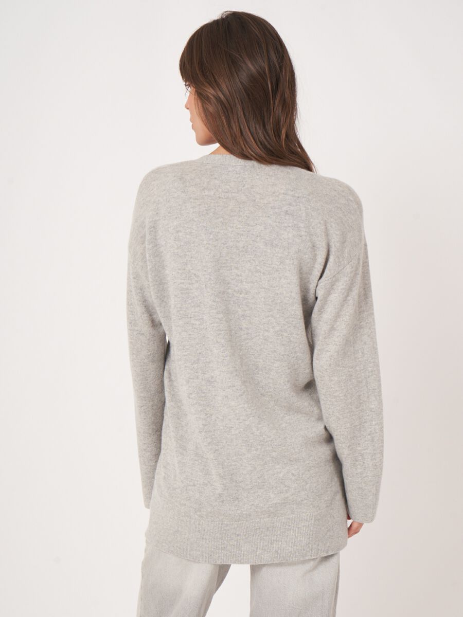 Repeat Cashmere Middellang Cashmere Vest Met V-hals En Zakken