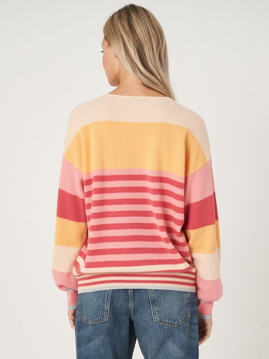 Repeat Cashmere Multikleuren Gestreepte Cashmere Trui