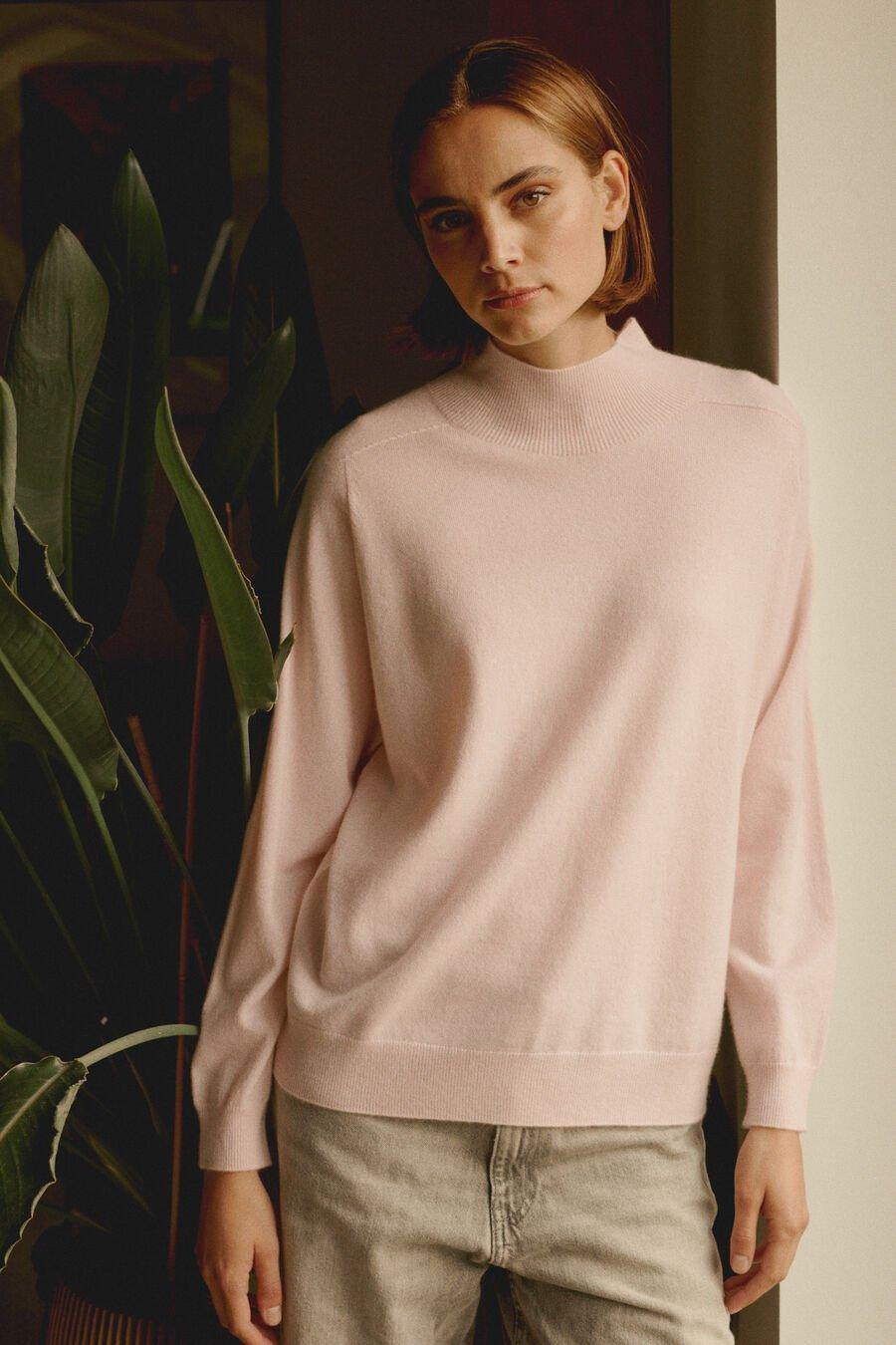 Repeat Cashmere Naadloos Gebreide Cashmere Trui Met Opstaande Kraag