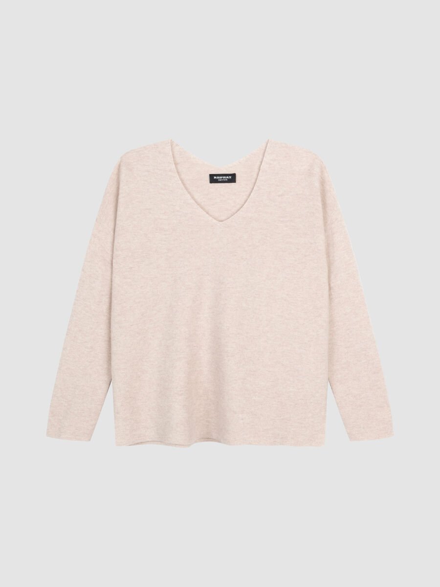 Repeat Cashmere Naadloos Gebreide Cashmere Trui Met V-hals