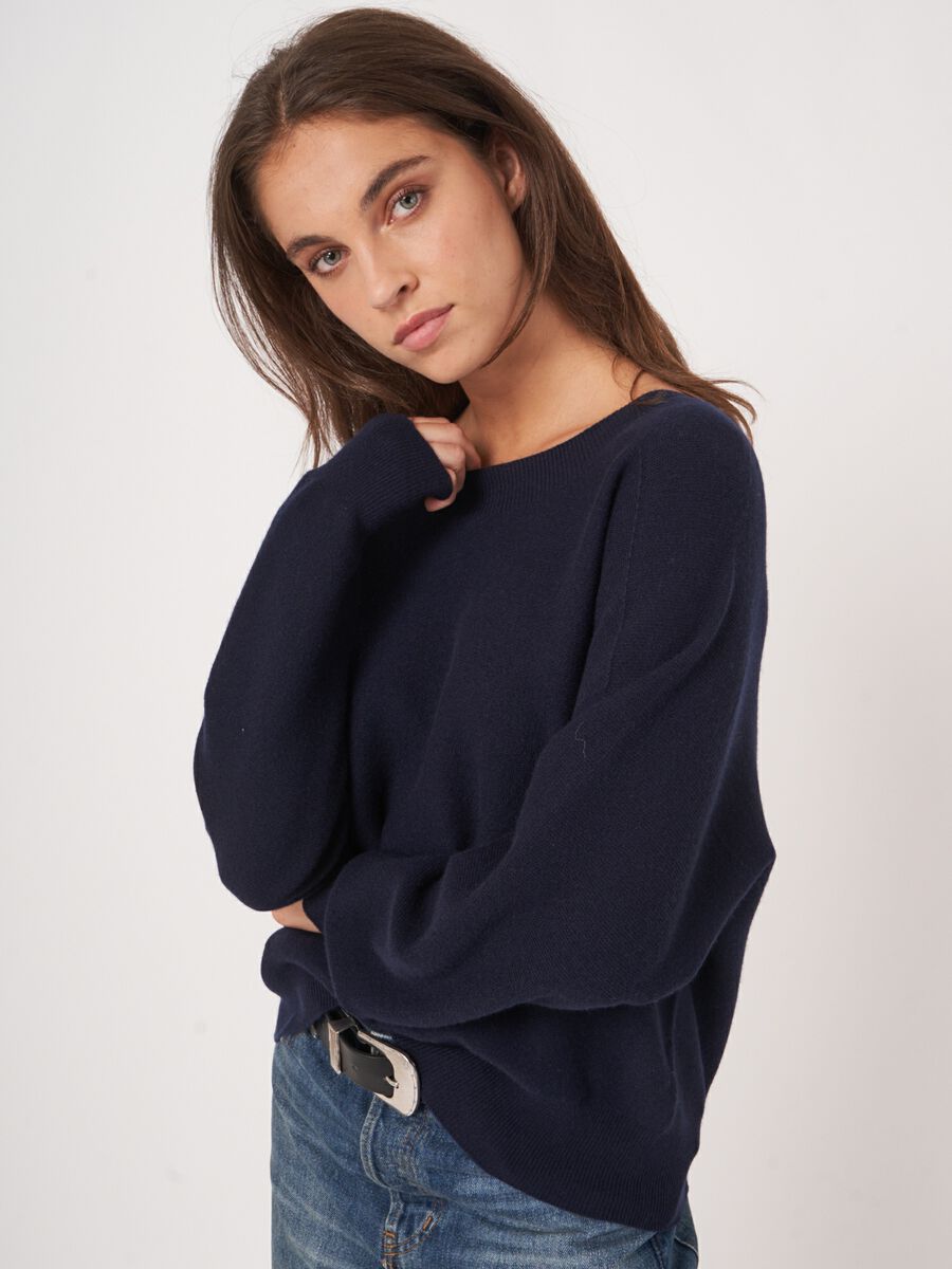 Repeat Cashmere Naadloos Gebreide Ronde Hals Cashmere Trui