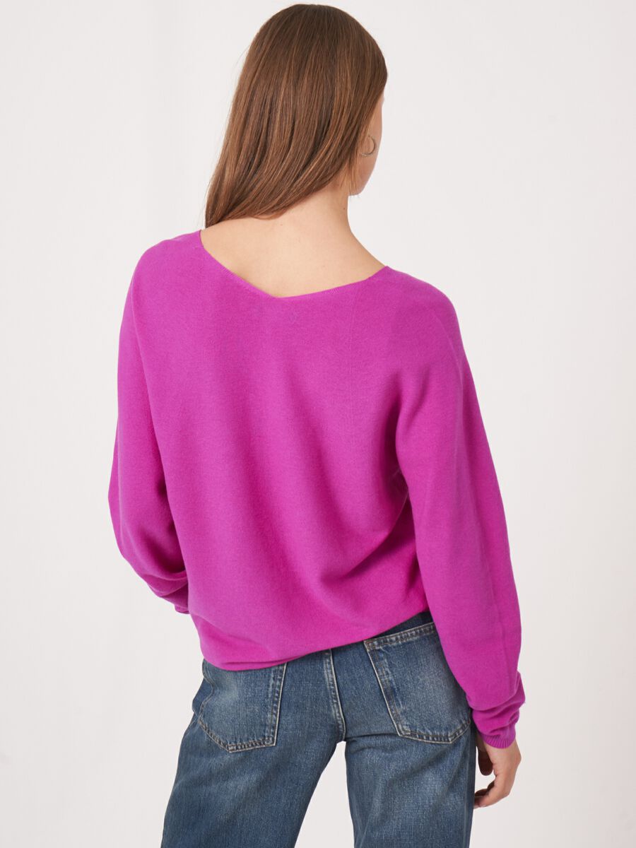 Repeat Cashmere Naadloos Gebreide V-hals Trui Van Cashmere En Katoen