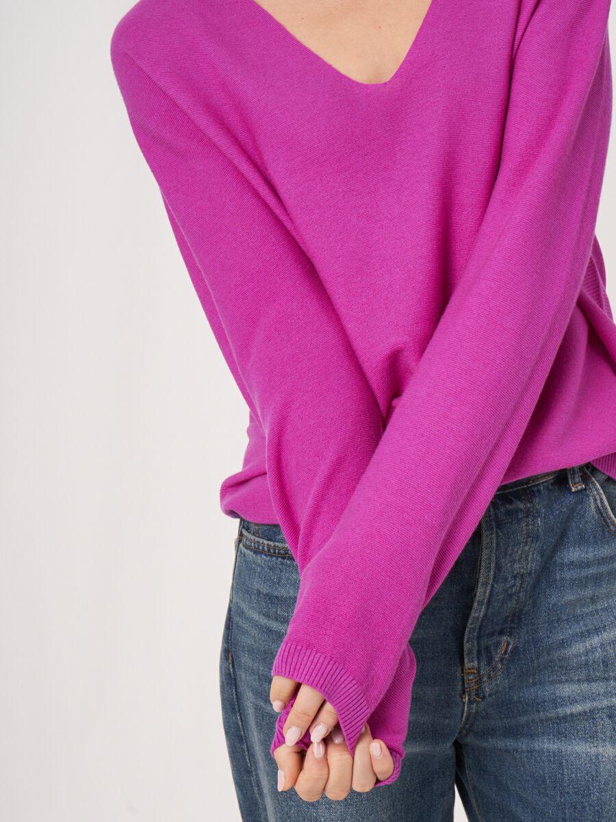 Repeat Cashmere Naadloos Gebreide V-hals Trui Van Cashmere En Katoen